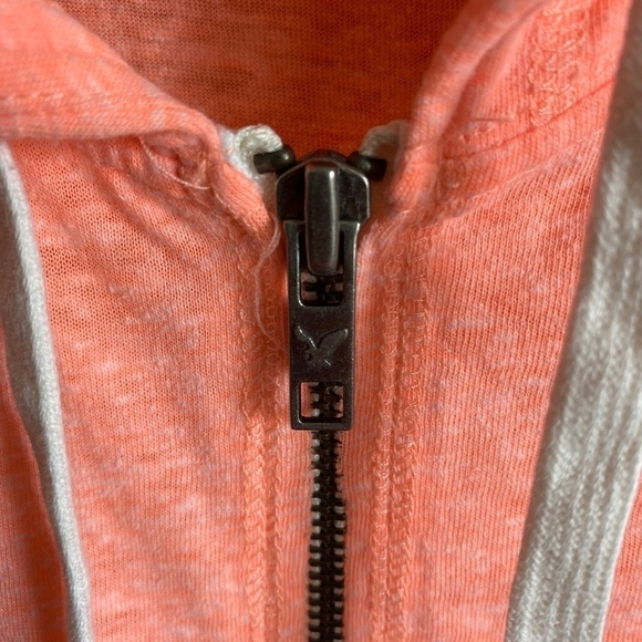 American Eagle Outfitters Women's Peachy-Pink Full Zip Lightweight Hoodie Medium - Picture 3 of 14